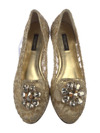 Dolce & Gabbana Lace Lace Pattern Ballet Flats