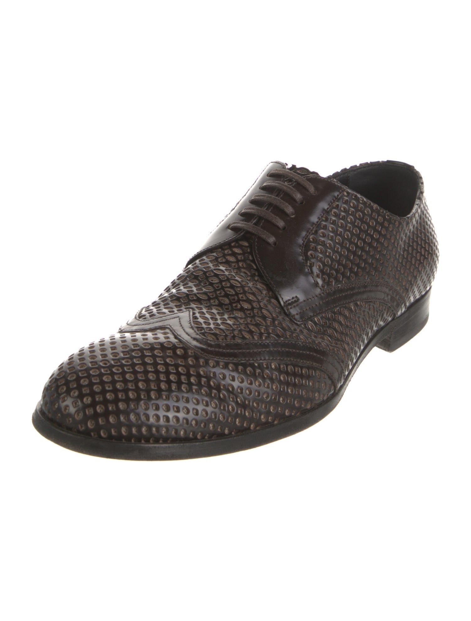Dolce & Gabbana Leather Lasercut Accents Derby Shoes