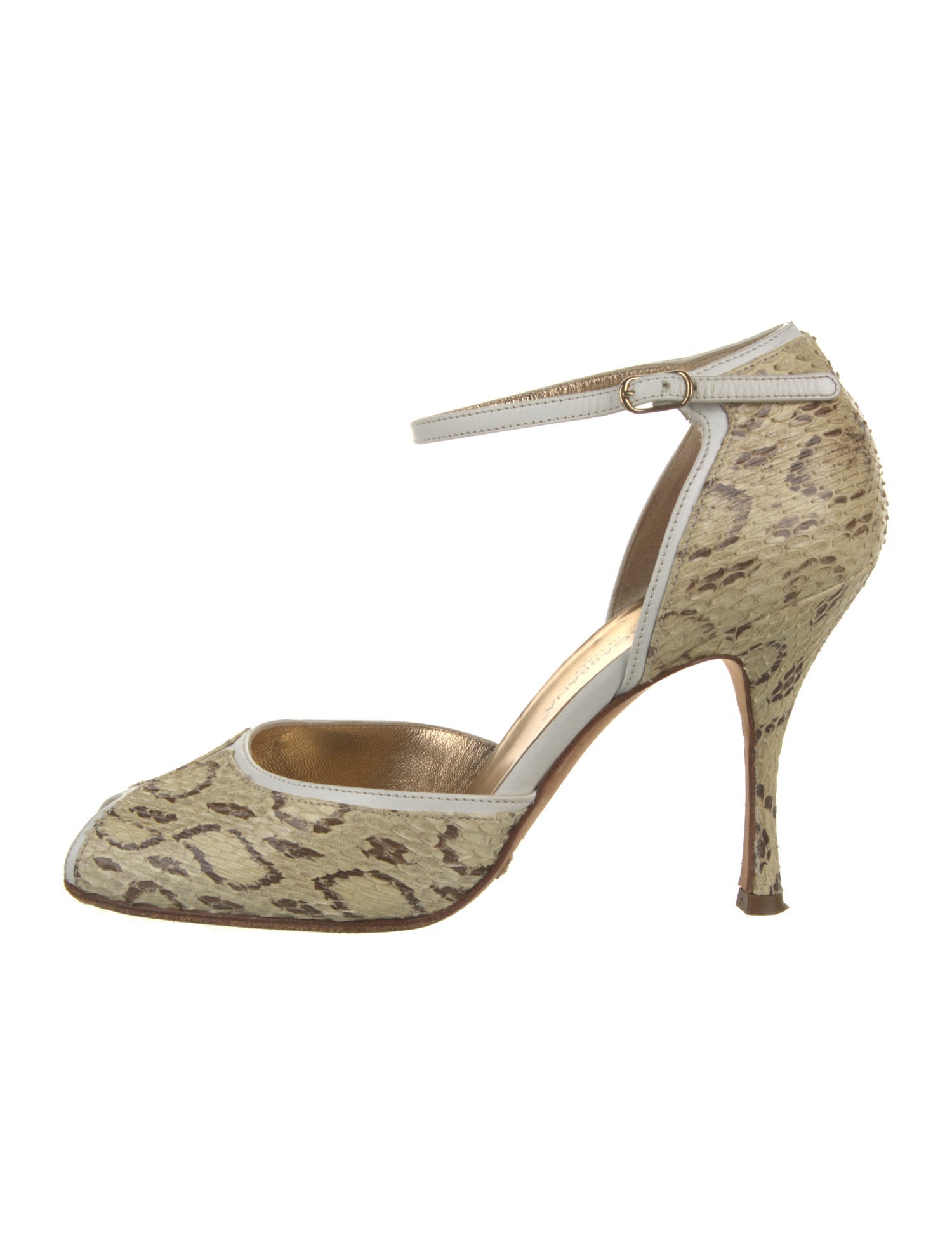 Dolce & Gabbana Snakeskin Animal Print D'Orsay Pumps