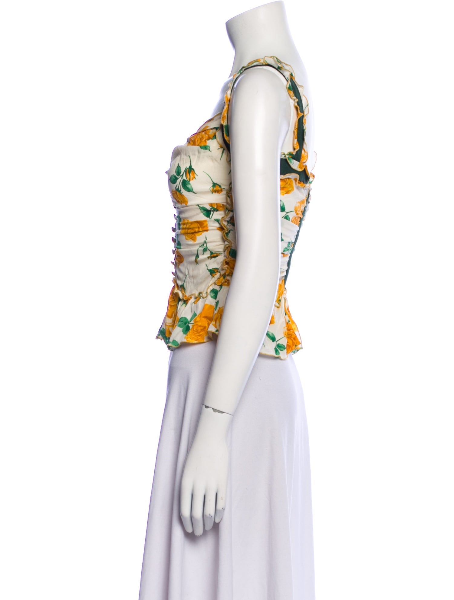 Dolce & Gabbana Silk Floral Print Crop Top