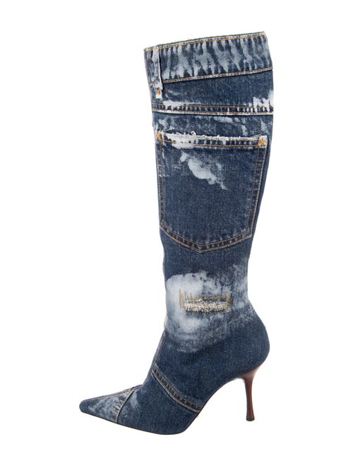 Dolce & Gabbana Denim Printed Sock Boots