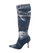 Dolce & Gabbana Denim Printed Sock Boots