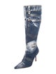 Dolce & Gabbana Denim Printed Sock Boots