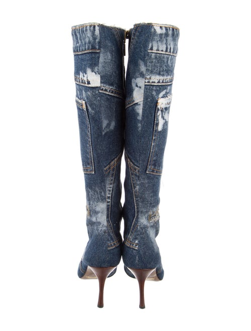 Dolce & Gabbana Denim Printed Sock Boots