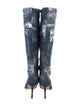 Dolce & Gabbana Denim Printed Sock Boots