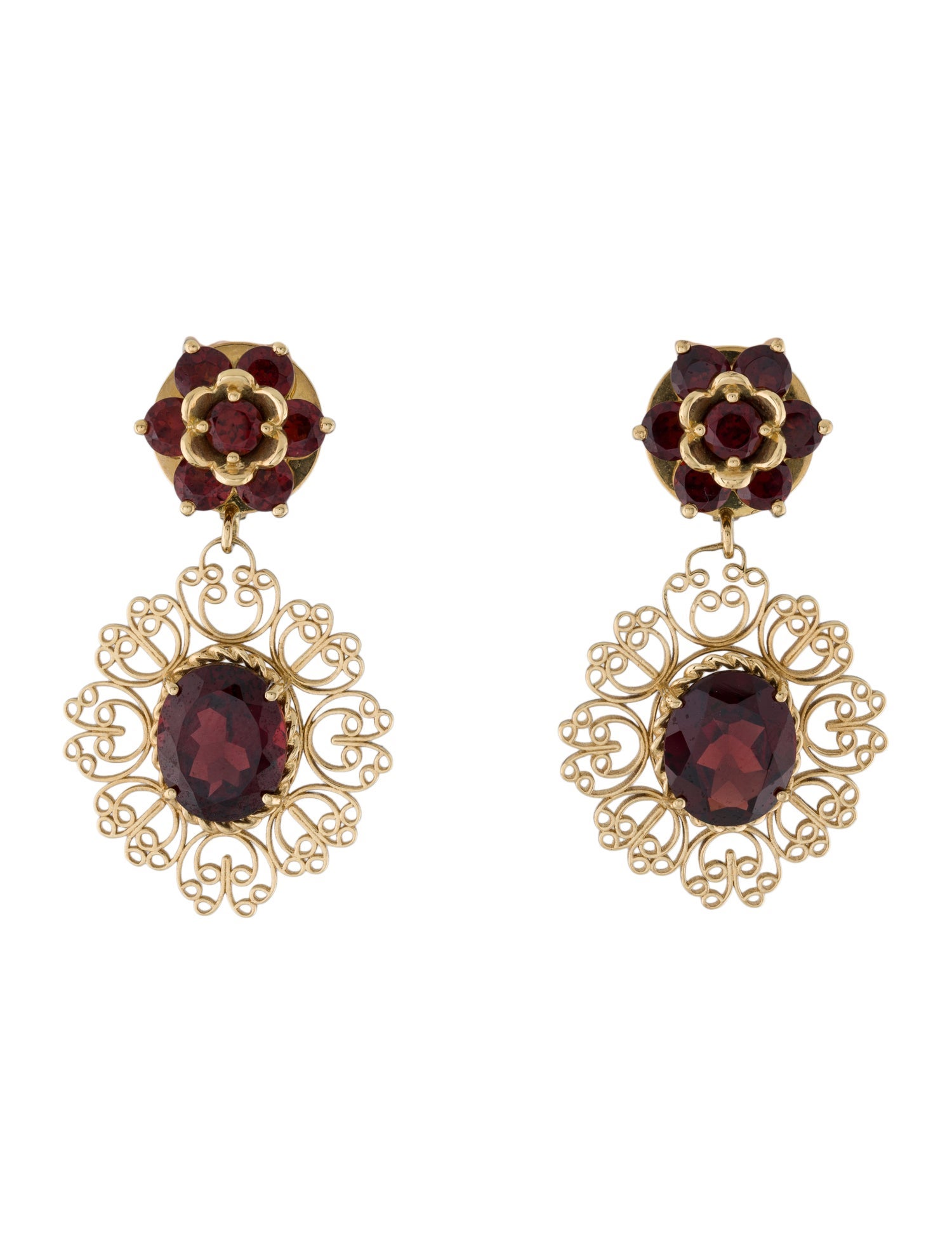 Dolce & Gabbana 18K Garnet Drop Clip-On Earrings