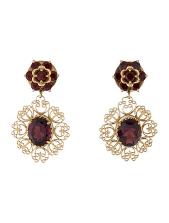 Dolce & Gabbana 18K Garnet Drop Clip-On Earrings