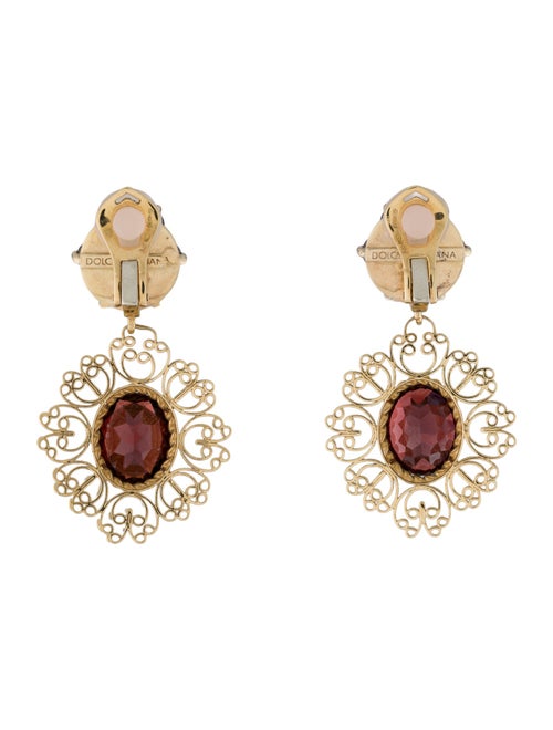 Dolce & Gabbana 18K Garnet Drop Clip-On Earrings