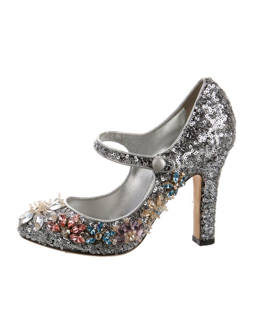Dolce & Gabbana Sequins Floral Print Pumps