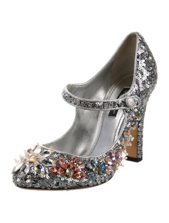 Dolce & Gabbana Sequins Floral Print Pumps