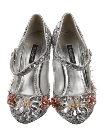Dolce & Gabbana Sequins Floral Print Pumps