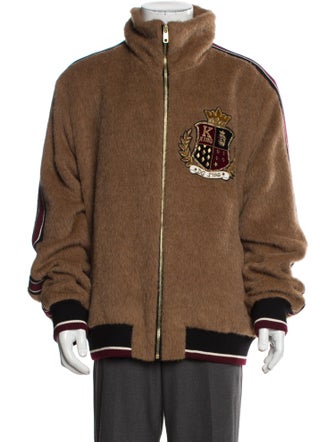 Dolce & Gabbana Alpaca Graphic Print Varsity Jacket