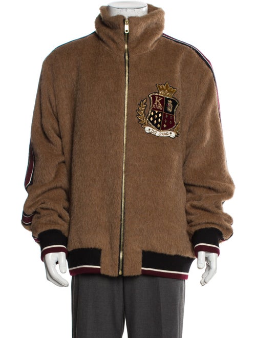 Dolce & Gabbana Alpaca Graphic Print Varsity Jacket