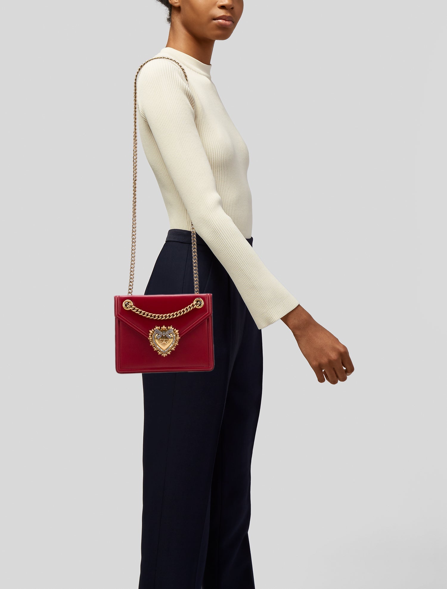 Dolce & Gabbana Leather Shoulder Bag - Red Shoulder Bags