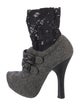 Dolce & Gabbana Houndstooth Print Lace Trim Embellishment Sock Boots