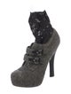 Dolce & Gabbana Houndstooth Print Lace Trim Embellishment Sock Boots