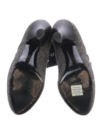 Dolce & Gabbana Houndstooth Print Lace Trim Embellishment Sock Boots