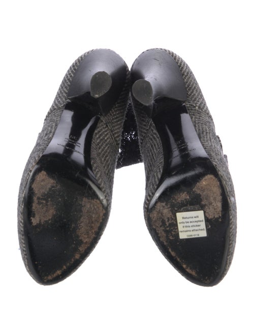 Dolce & Gabbana Houndstooth Print Lace Trim Embellishment Sock Boots