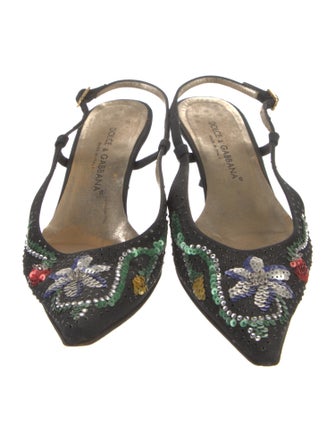 Dolce & Gabbana Crystal Embellishments Slingback Pumps