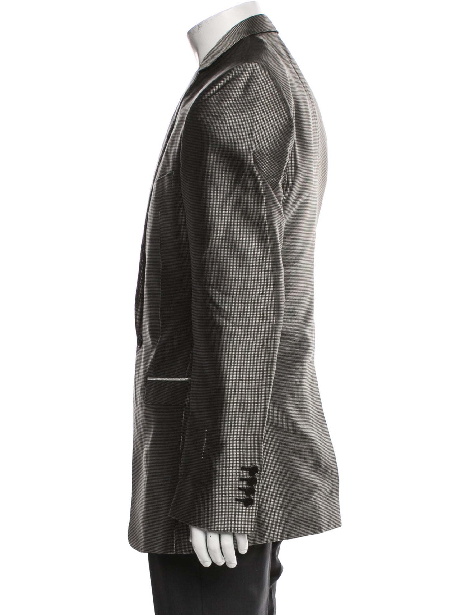 Dolce & Gabbana Silk Plaid Print Peacoat