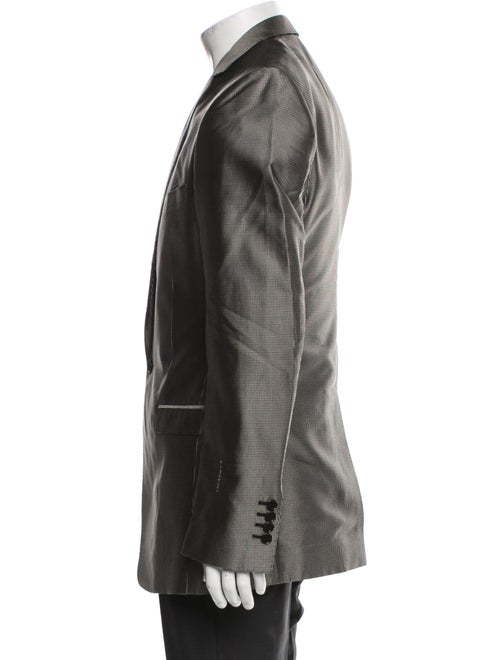 Dolce & Gabbana Silk Plaid Print Peacoat