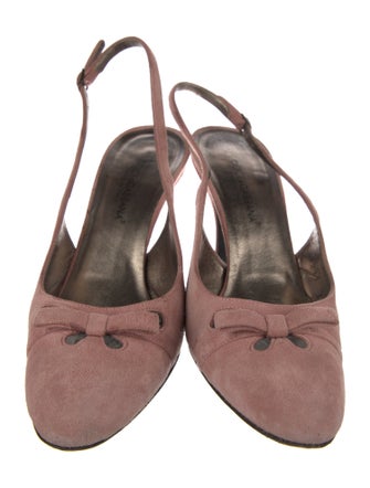 Dolce & Gabbana Suede Cutout Accent Slingback Pumps