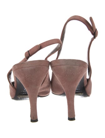 Dolce & Gabbana Suede Cutout Accent Slingback Pumps