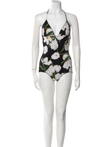 Dolce & Gabbana Swimwear Floral Print One-Piece XS
