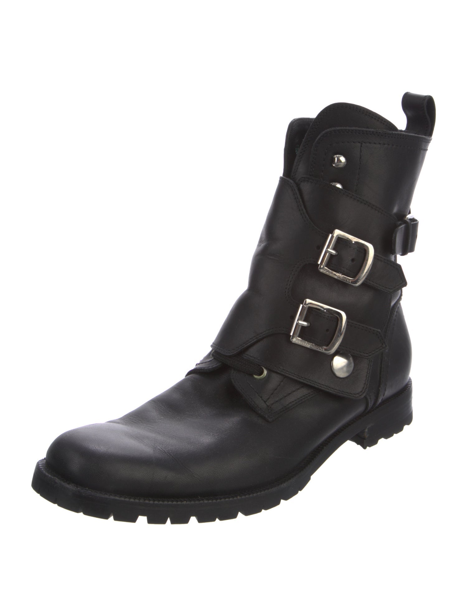 Dolce & Gabbana Leather Combat Boots