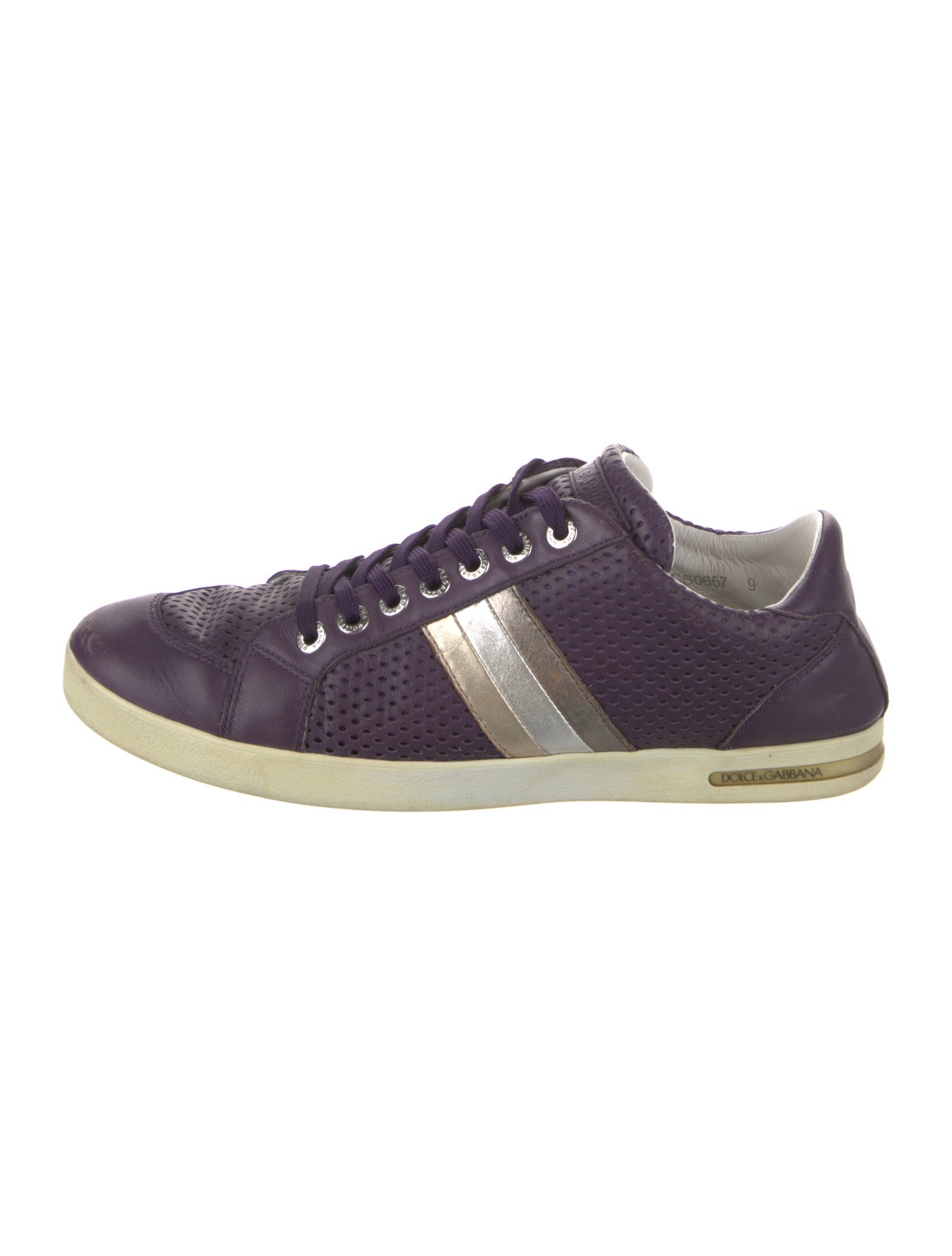 Dolce & Gabbana Leather Printed Sneakers