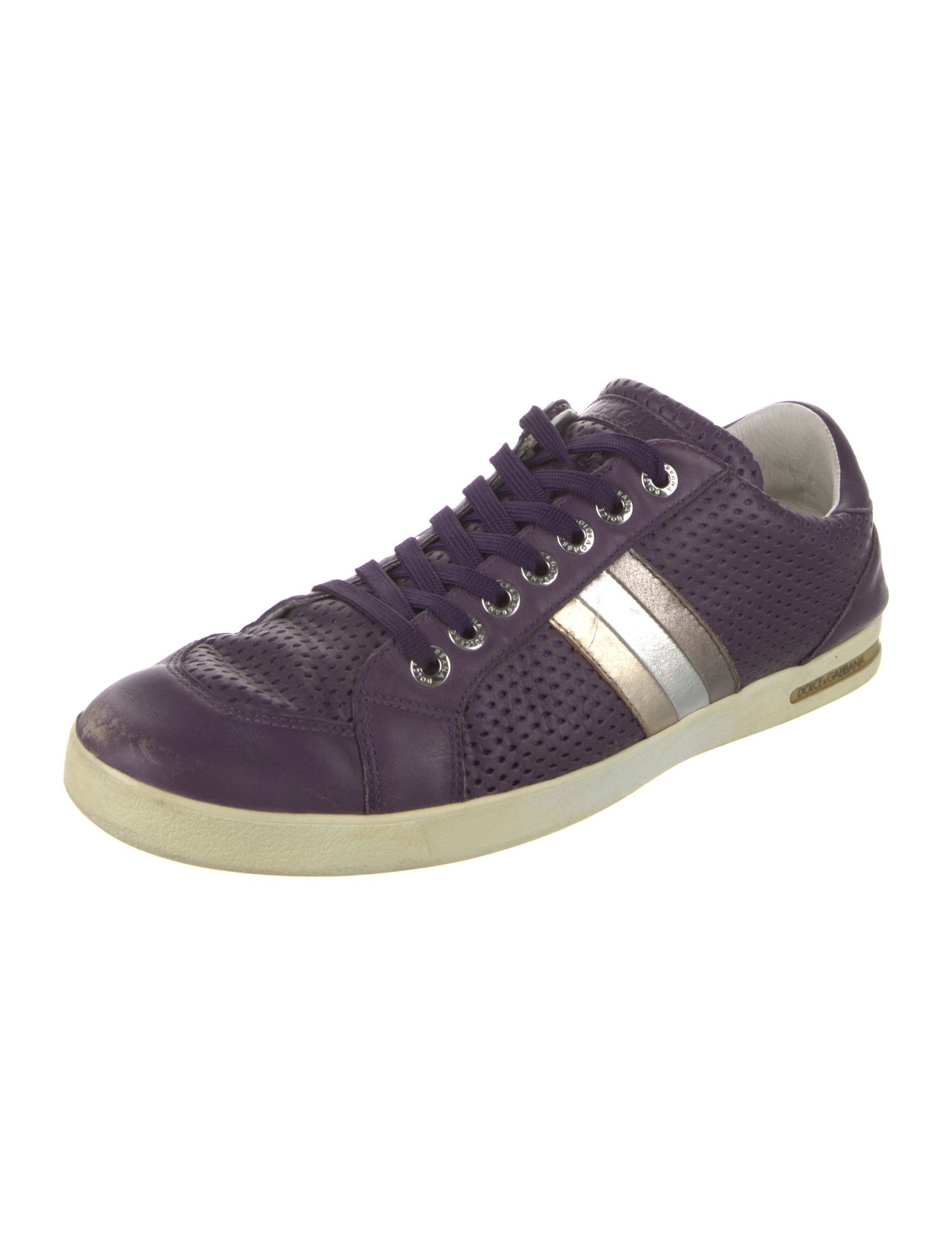 Dolce & Gabbana Leather Printed Sneakers