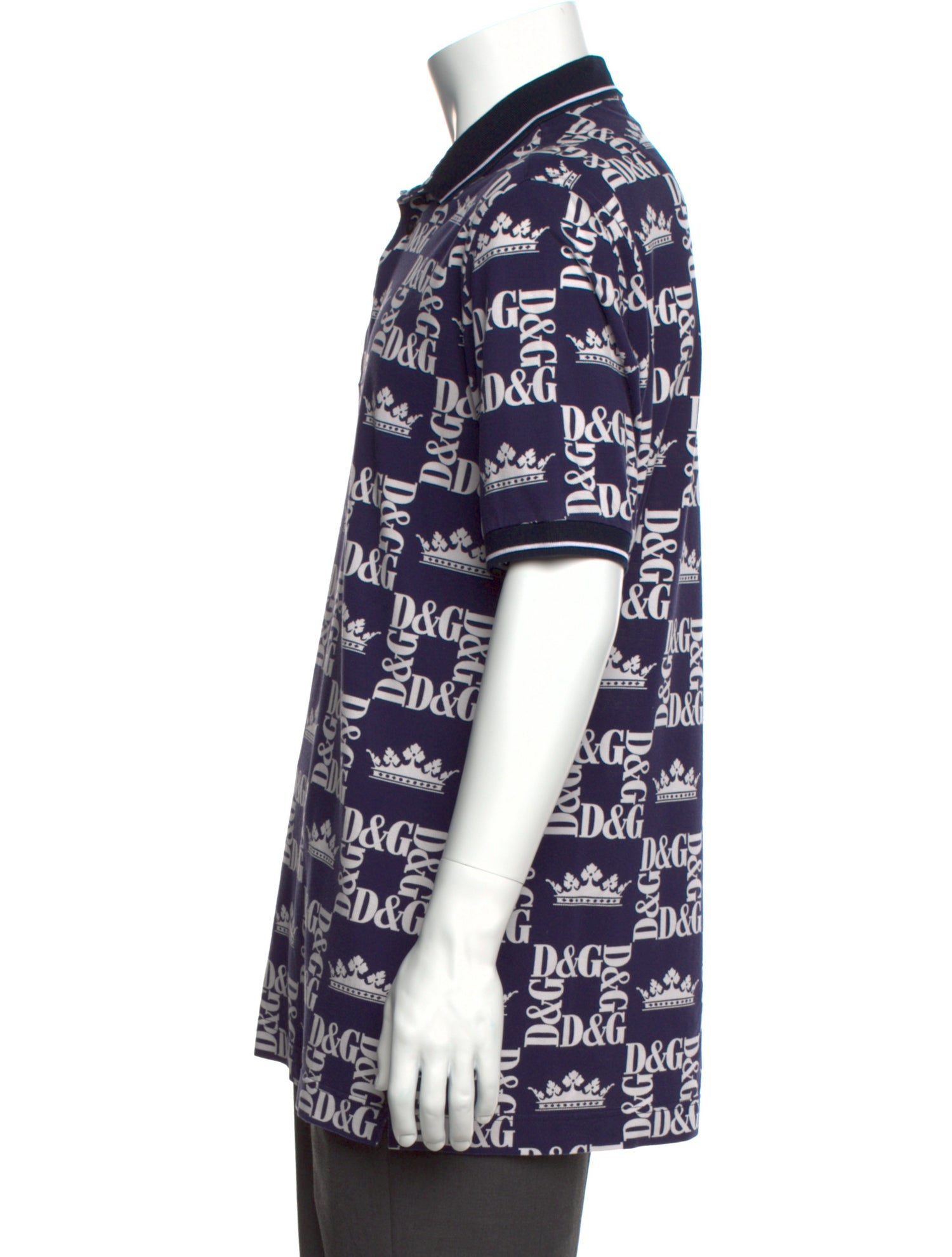 Dolce & Gabbana Printed Collar Polo Shirt