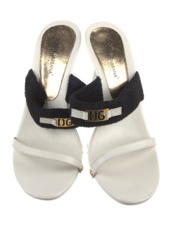 Dolce & Gabbana Signature Logo Leather Slides