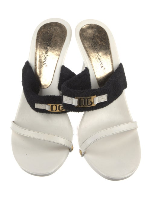 Dolce & Gabbana Signature Logo Leather Slides