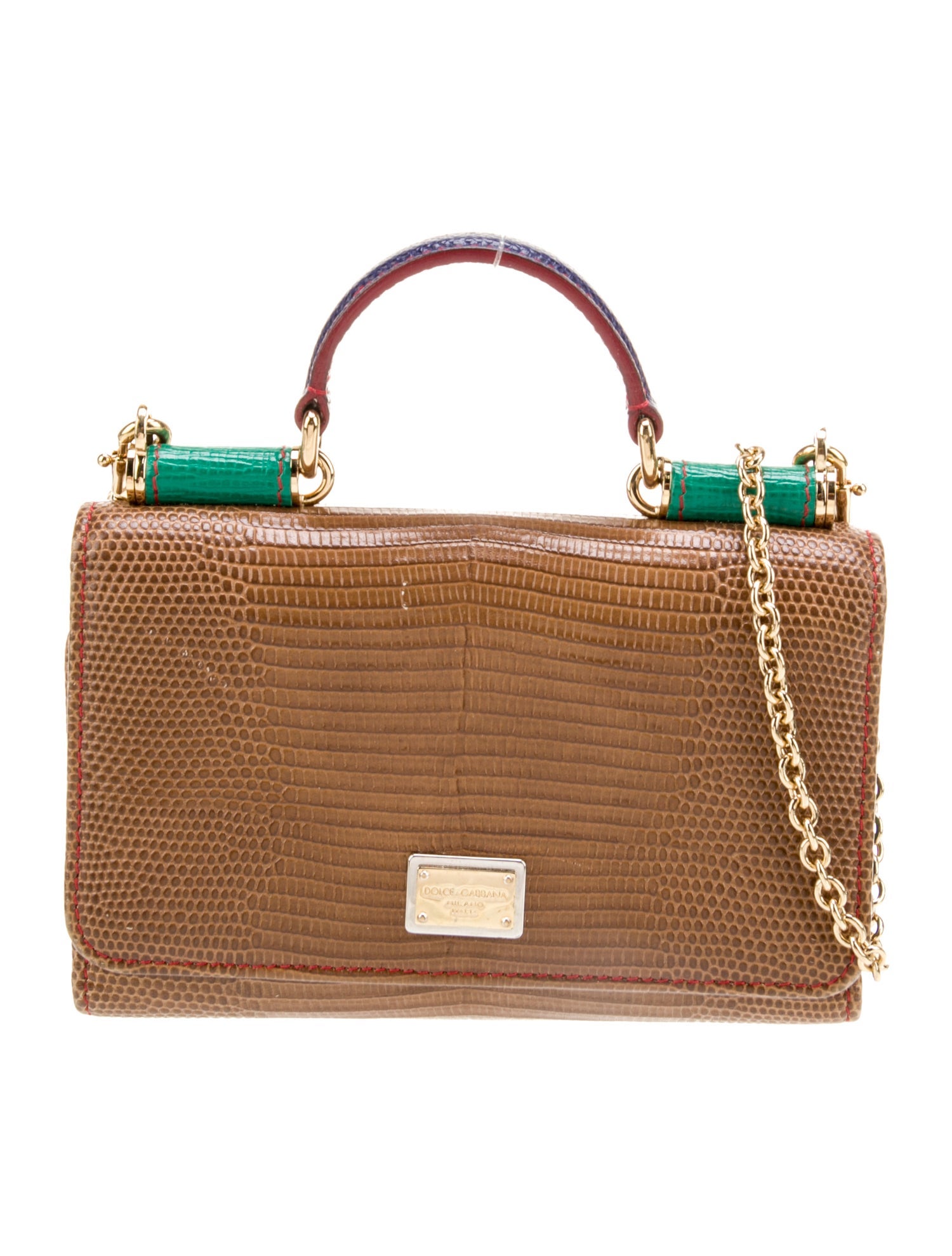 Dolce & Gabbana Embossed Leather Sicily Von Bag