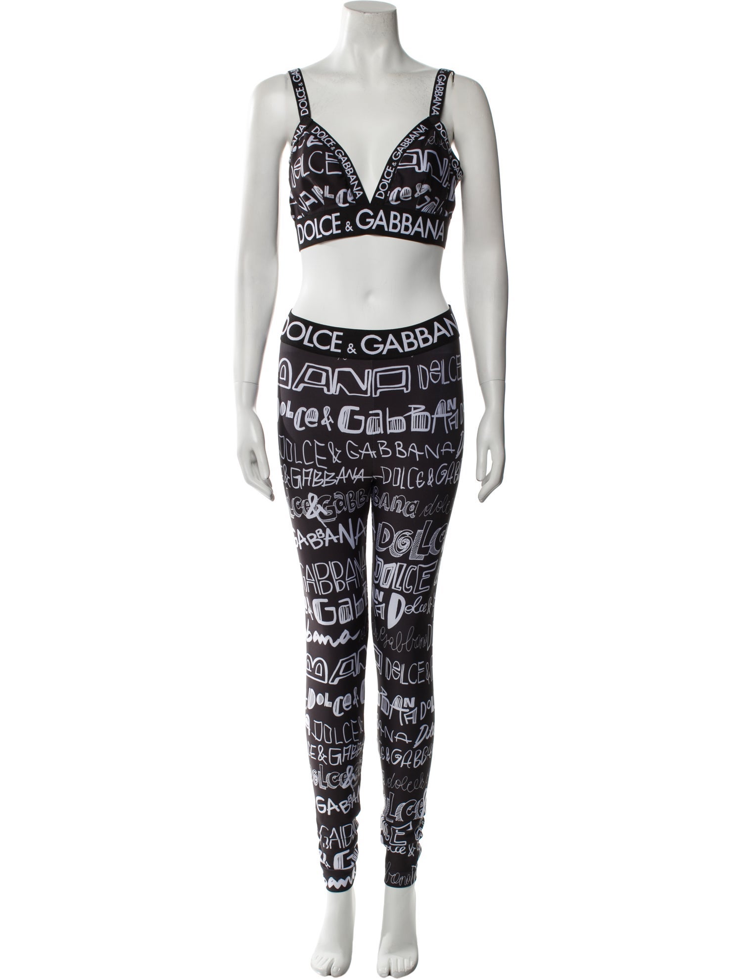 Dolce & Gabbana Nylon Graphic Print Pant Set