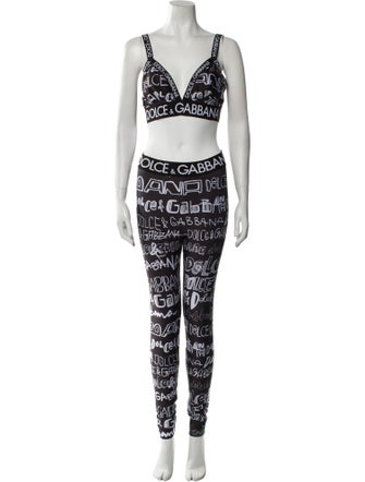 Dolce & Gabbana Nylon Graphic Print Pant Set