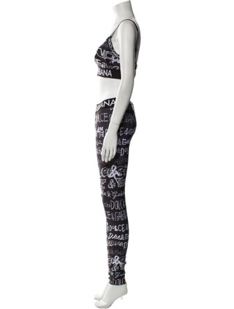 Dolce & Gabbana Nylon Graphic Print Pant Set