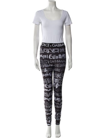 Dolce & Gabbana Nylon Graphic Print Pant Set