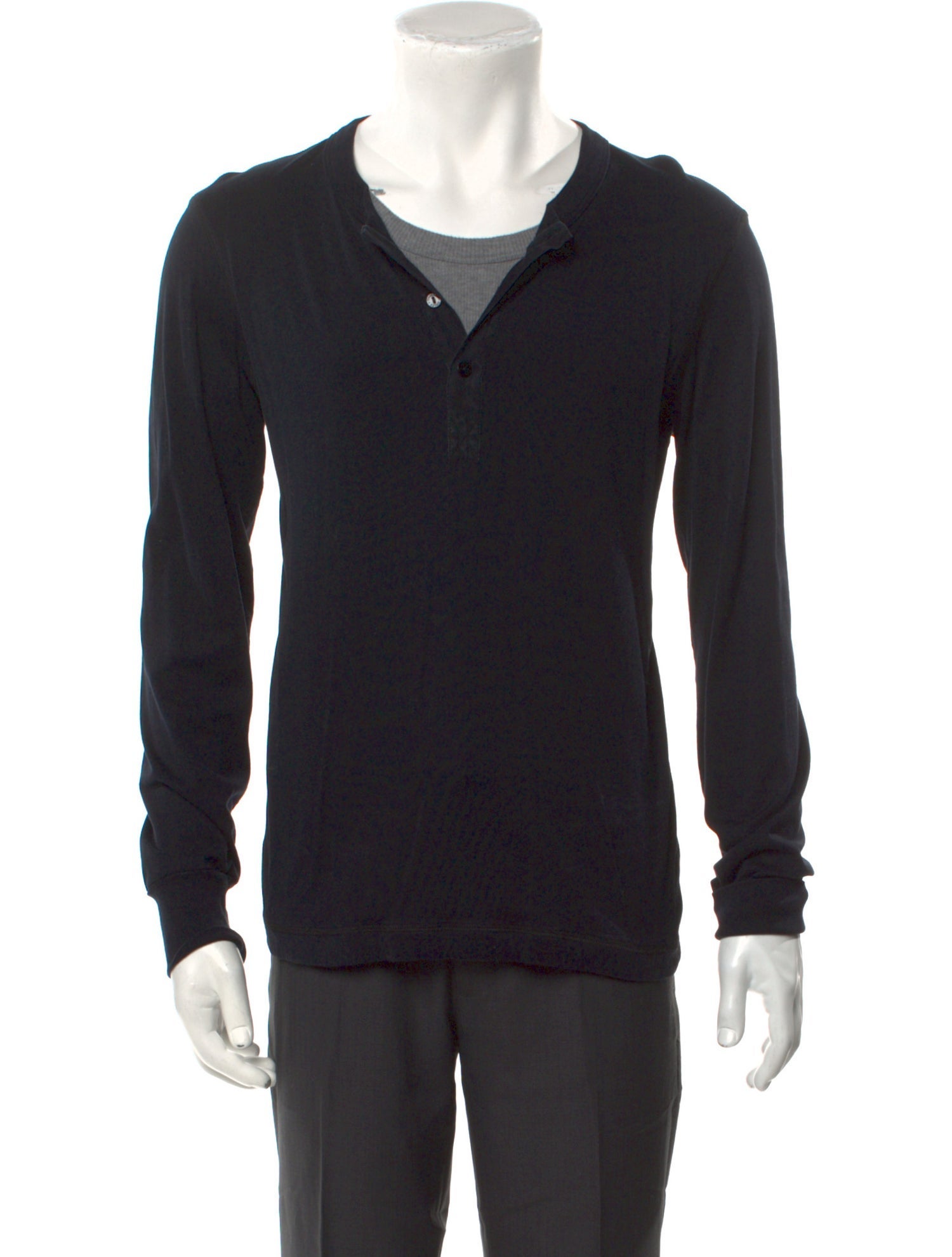 Dolce & Gabbana Scoop Neck Long Sleeve Henley