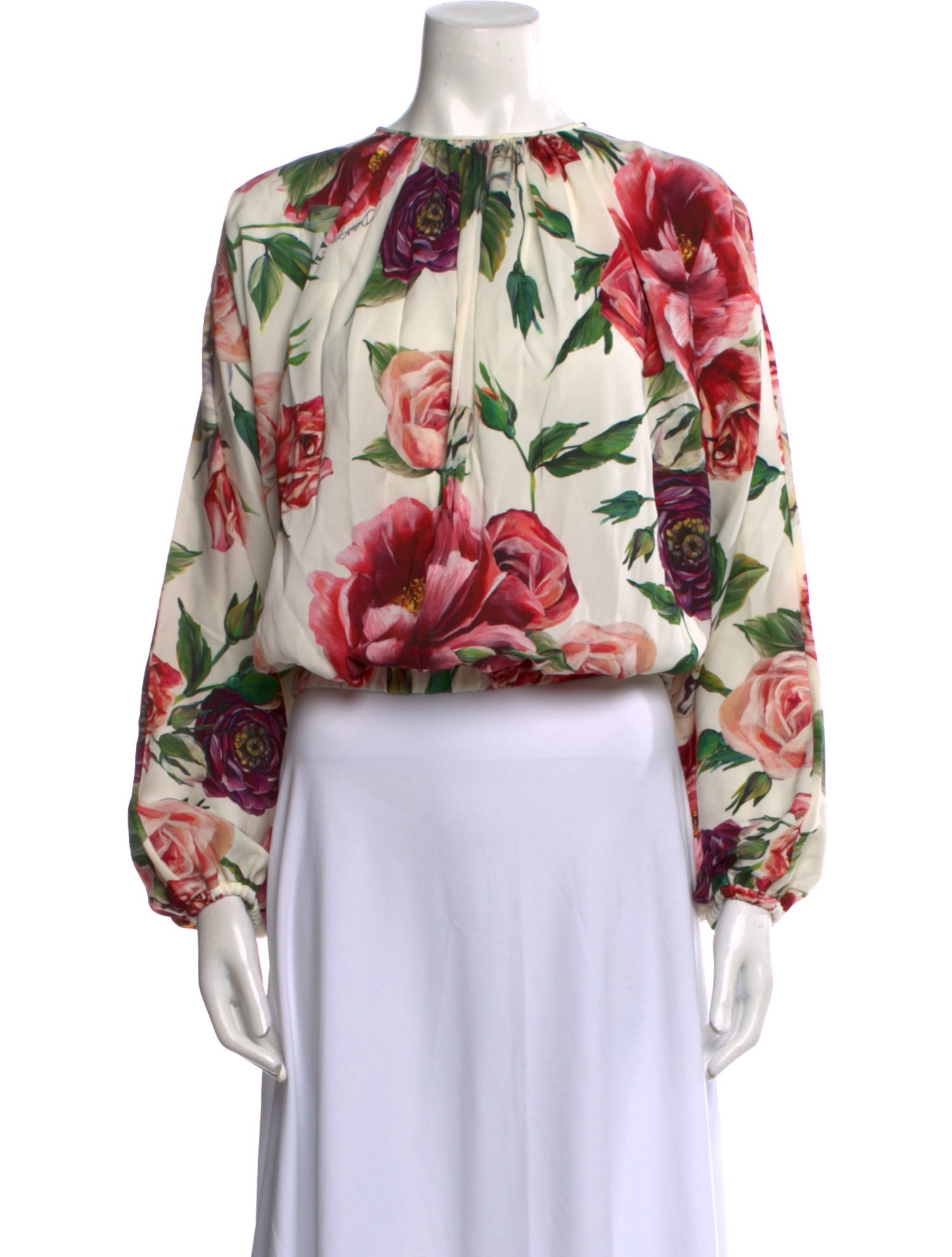 Dolce & Gabbana Silk Floral Print Blouse