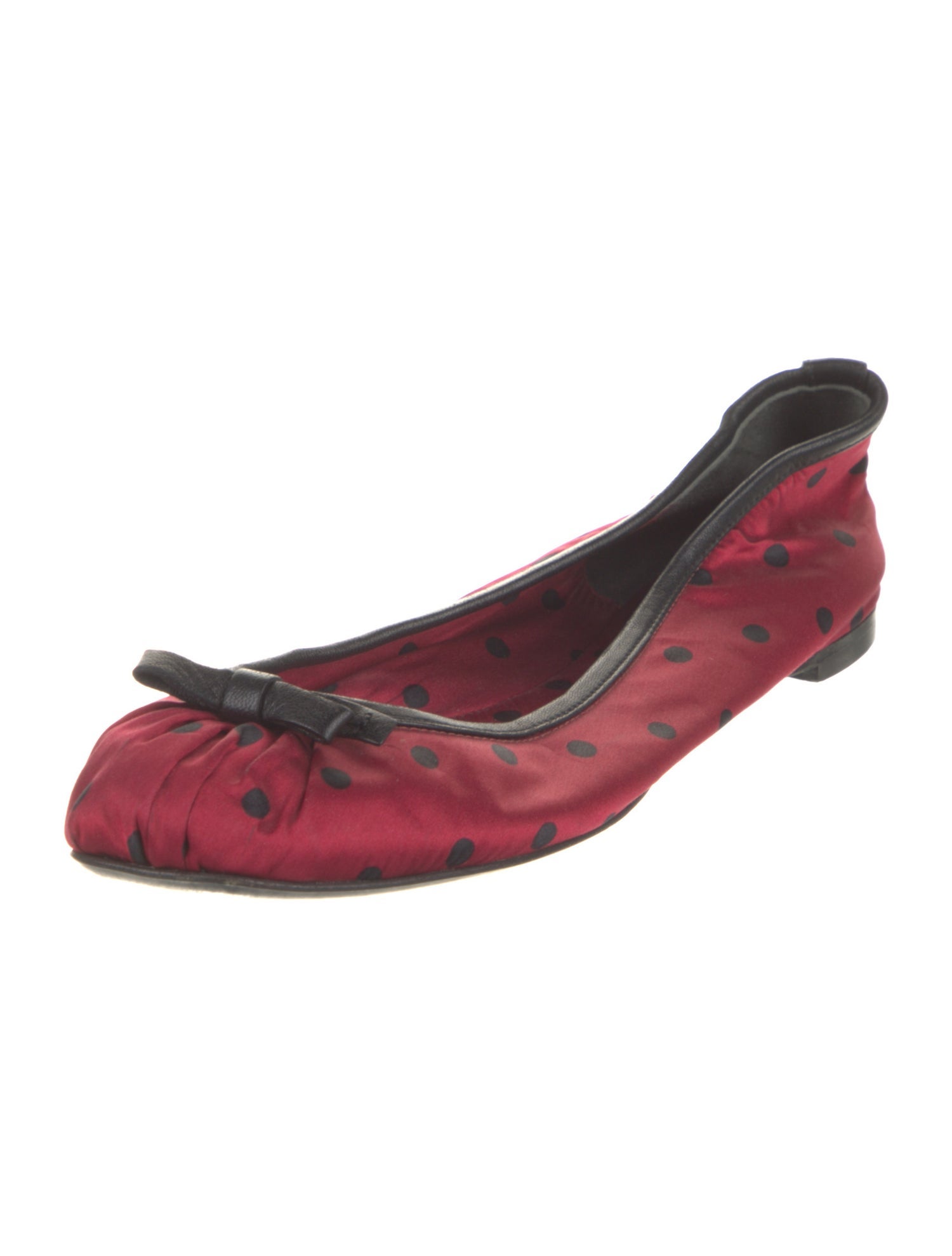 Dolce & Gabbana Satin Polka Dot Print Ballet Flats