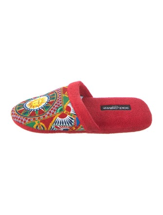 Dolce & Gabbana Terry Cloth Printed Mules