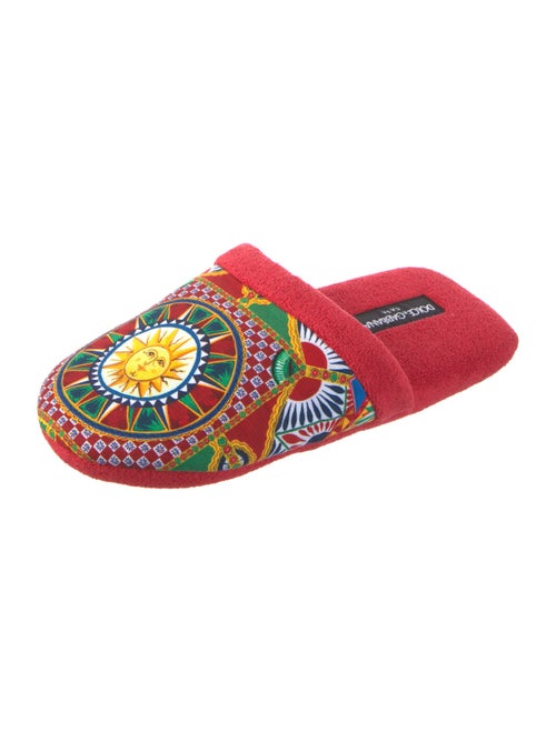 Dolce & Gabbana Terry Cloth Printed Mules