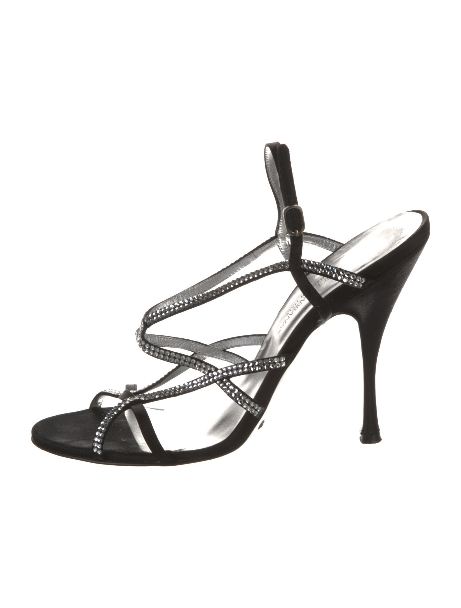 Dolce & Gabbana Satin Crystal Embellishments Gladiator Sandals