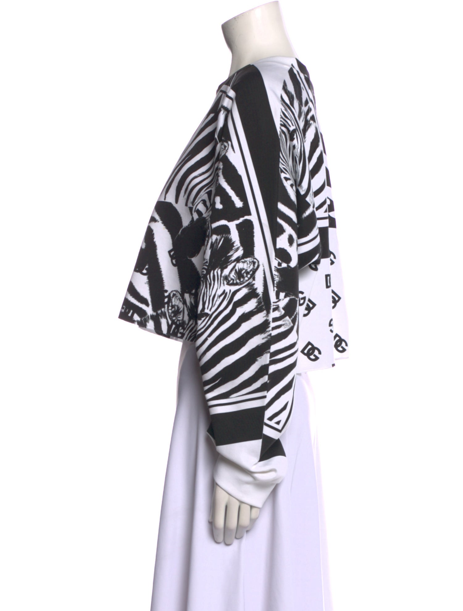 Dolce & Gabbana Printed Crew Neck Crop Top