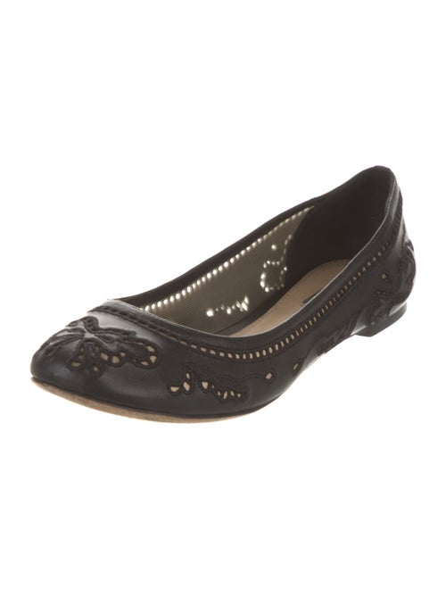 Dolce & Gabbana Leather Mesh Accents Ballet Flats