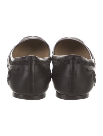 Dolce & Gabbana Leather Mesh Accents Ballet Flats