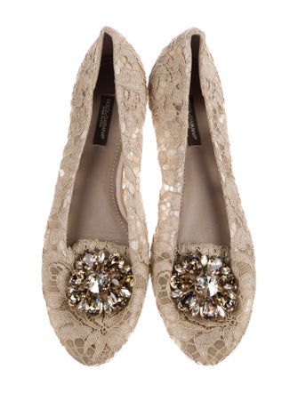 Dolce & Gabbana Lace Lace Pattern Ballet Flats