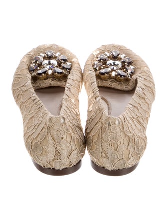 Dolce & Gabbana Lace Lace Pattern Ballet Flats